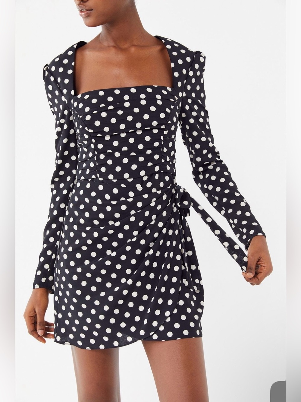 The East Order Black and White Amy Polka Dot Mini Dress Size Medium